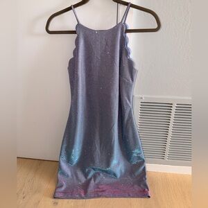 Shimmering iridescent mini dress